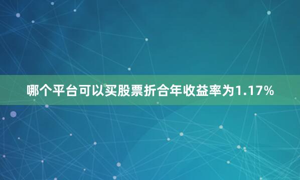 哪个平台可以买股票折合年收益率为1.17%