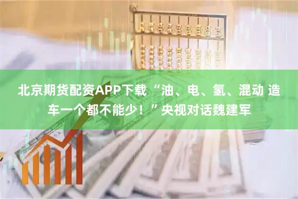 北京期货配资APP下载 “油、电、氢、混动 造车一个都不能少！”央视对话魏建军