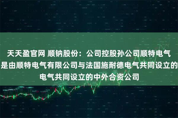 天天盈官网 顺钠股份：公司控股孙公司顺特电气设备有限公司是由顺特电气有限公司与法国施耐德电气共同设立的中外合资公司